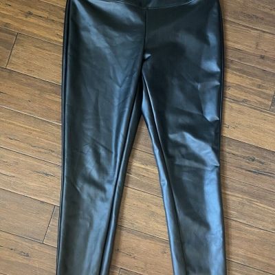 A New Day Women's High-Rise Full Length Faux Leather Leggings Black Small New